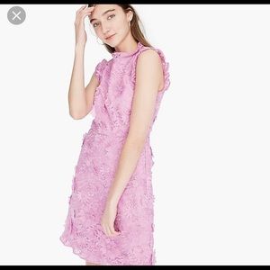 J Crew A line dress with lace floral appliqué